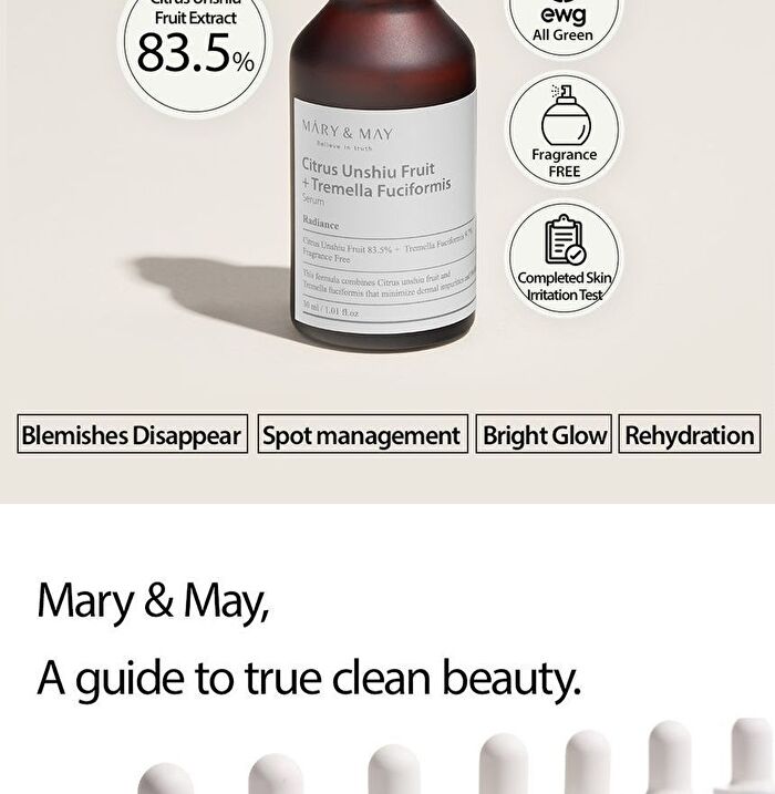 Mary&may Citrus Unshiu Fruit & Tremella Fuciformis Serum 30ml