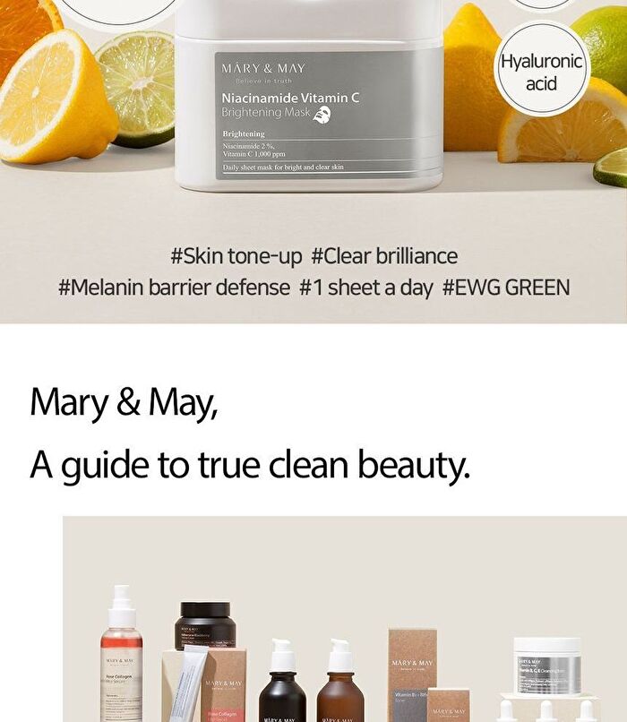 Mary & May Niacinamide Vitamin C Brightening Mask 30 Pieces 30piece