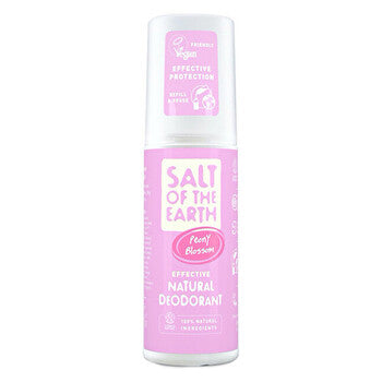 Salt-Of-The-Earth Peony Blossom Natural Deodorant - Natural Mineral Deodorant Spray With The Scent Of Peony 100ml