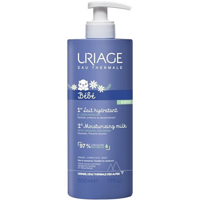 Uriage Bebe 1st Moisturizing Milk - Moisturizing Body And Face Lotion For Babies From Birth 500ml