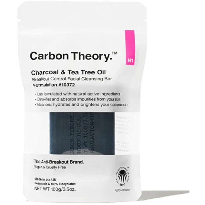 Carbon Theory Charcoal & Tea Tree Oil Breakout Control Facial Cleansing Bar 100.0g