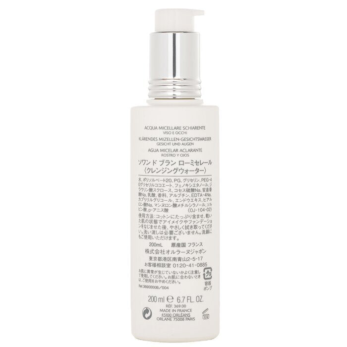 Agua micelar iluminadora Orlane Soin De Blanc para rostro y ojos, 200 ml/6,7 oz