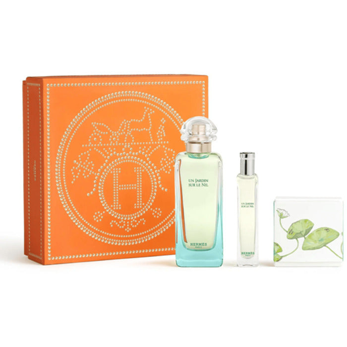 Hermes Un Jardin Sur Le Nil Gift Set Eau De Toilette 100ml Eau De Toilette 15ml And Solid Soap 50g 100ml