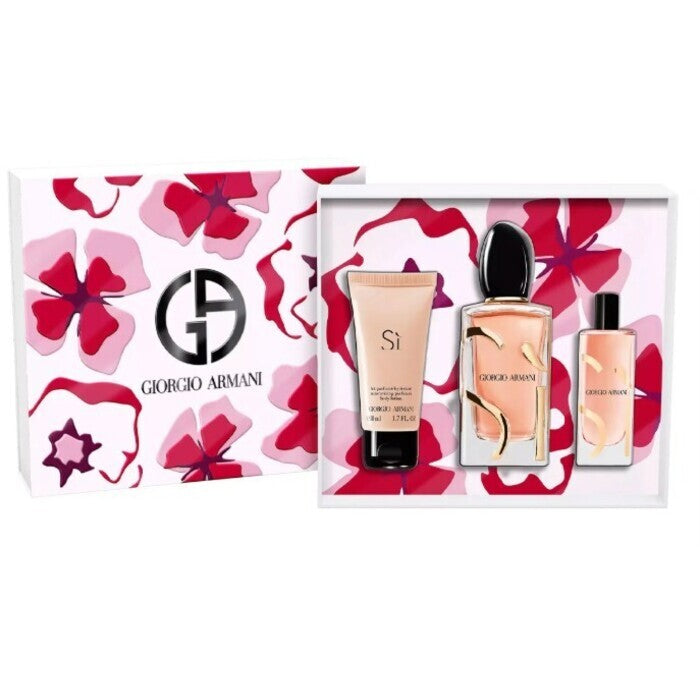 Armani Sí Intense Gift Set Eau De Parfum 100ml Body Lotion 50ml And Miniature Eau De Parfum 15ml 100ml