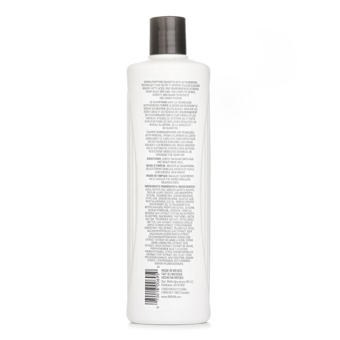 Nioxin Derma Purifying System 1 Cleanser Shampoo (Natural Hair, Light Thinning)(Random Packaging) 500ml/16.9oz