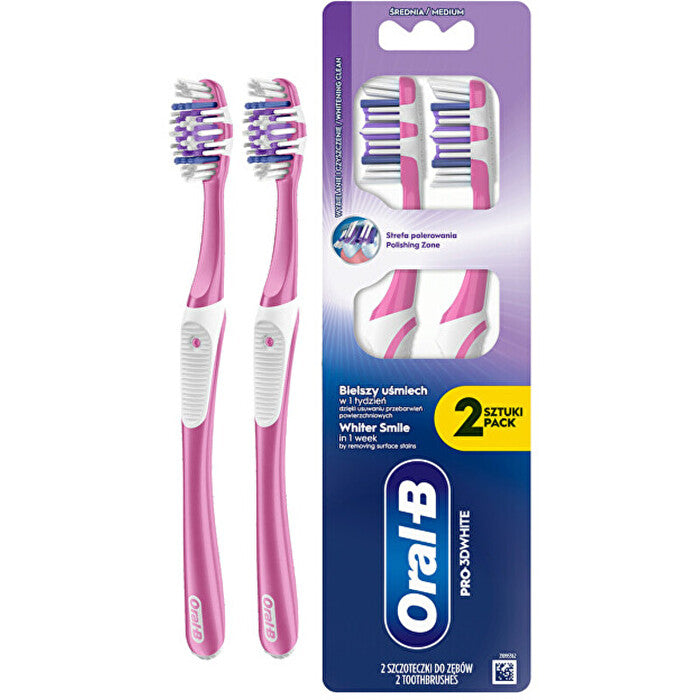 Oral B Pro-3d White Whitening Clean Medium Toothbrush - Toothbrush (2 Pcs)