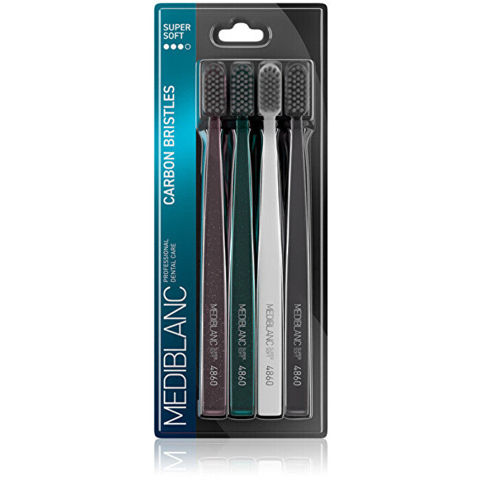Mediblanc Toothbrush With Charcoal Bristles 4 Pcs