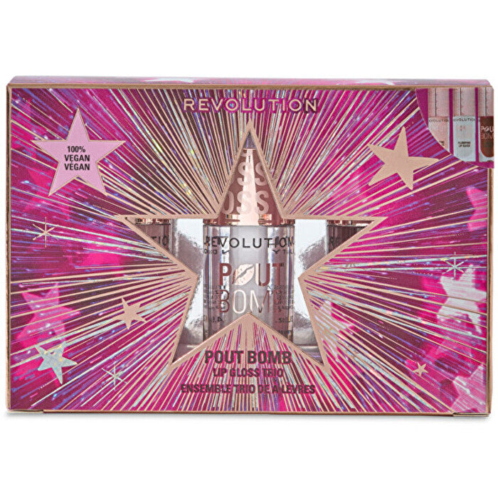 Makeup Revolution Pout Bomb Plumping Lip Gloss Trio Gift Set - Gift Set