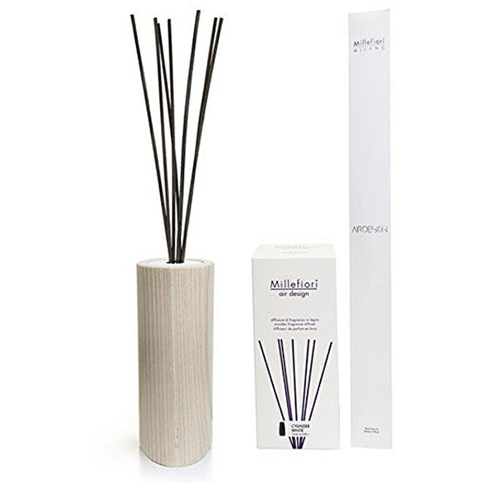 Millefiori Air Design Cylinder 7 Sticks White - Wooden Diffuser