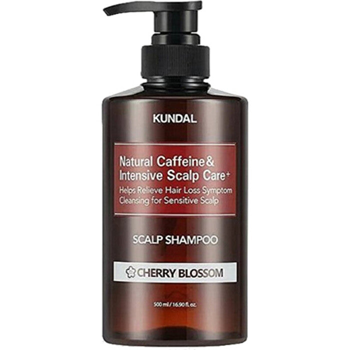 Kundal Natural Caffeine & Intensive Scalp Care+ Cherry Blossom Scalp Shampoo - Šampon Proti Vypadávání Vlasů S Kofeinem 500ml