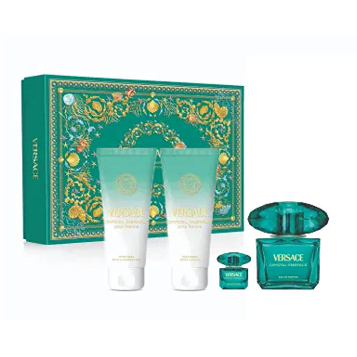 Versace Crystal Emerald Dárková Sada Eau De Parfum 90ml Miniaturka Eau De Parfum 5ml Sprchový Gel 100ml A Tělove Mleko 100ml 90ml
