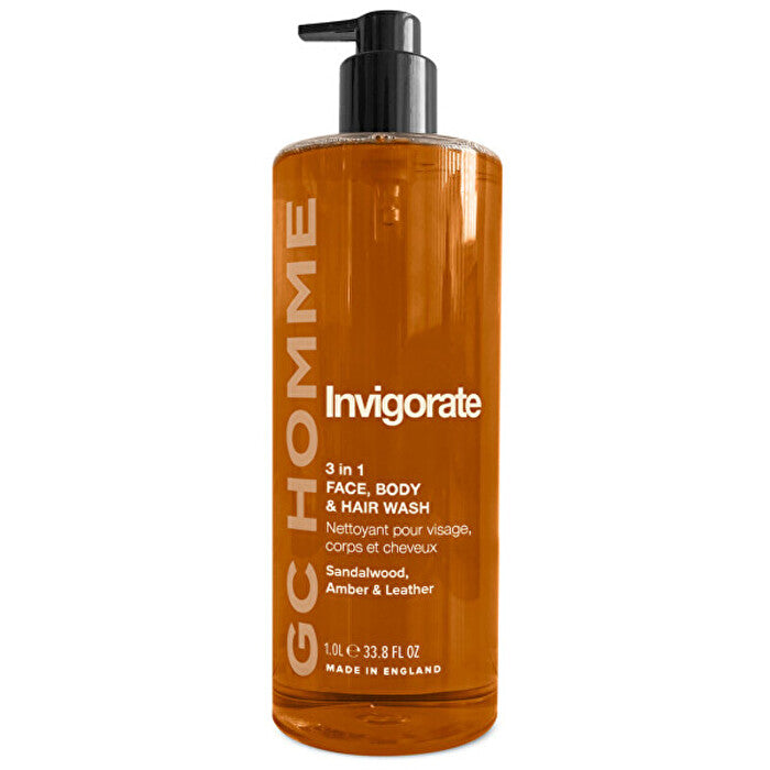 Grace Cole Homme Invigorate Body Wash ( Santal Jantar & Kůže ) - Posilující Mycí Gel 3v1 1000ml