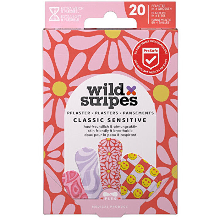 Wild Stripes Classic Sensitive Pastel Fun Plasters - Náplasti ( 20 Ks )