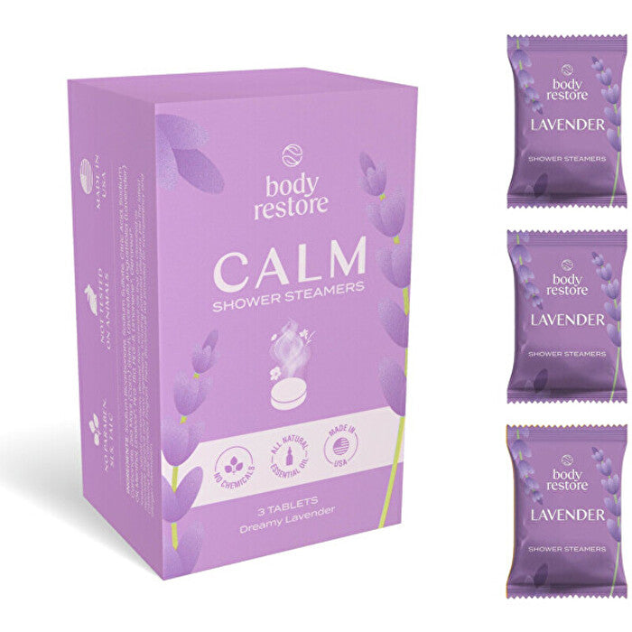 Body Restore Shower Steamers Set ( Levandule ) - Sada Aromatických Tablet Do Sprchy 3.0ks