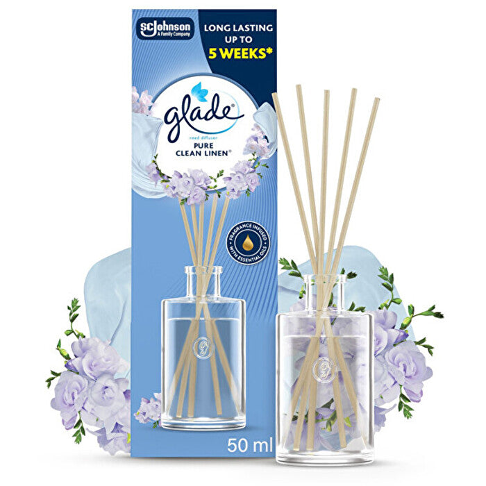 Glade Reeds Pure Clean Linen - Tyčinkový Difuzer 50ml
