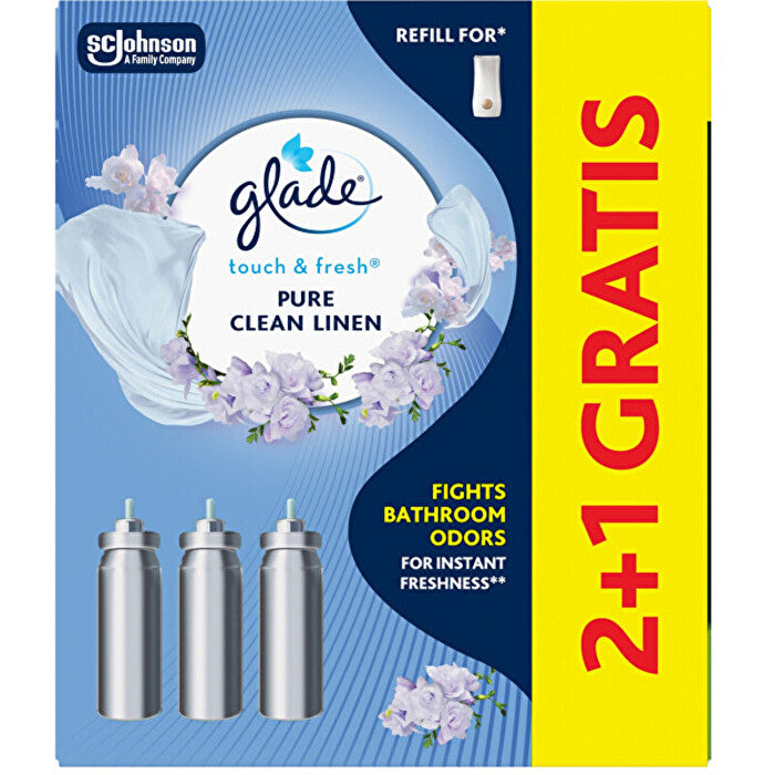 Glade Touch & Fresh Pure Clean Linen 2+1 - Sada Náplní Do Osvěžovače Vzduchu