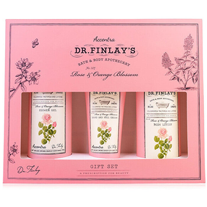 Accentra Rose & Orange Blossom Dr. Finlay`s Bath Care Set - Dárková Sada Koupelove Peče