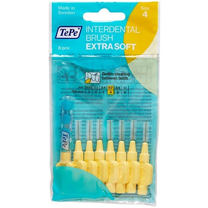TePe Interdental Brush Extra Soft ( 0 7 Mm Yellow 8 Pcs ) 6.0ks
