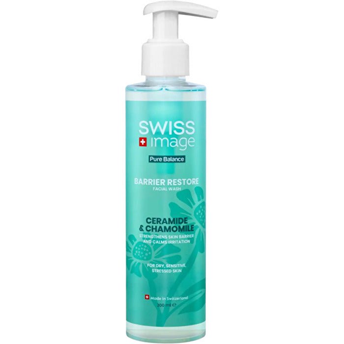 Swiss Image Pure Balance: Barrier Restore Facial Wash - Jemný Pleťový čisticí Gel Pro Citlivou Pleť 200ml