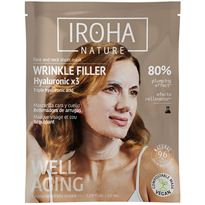 Iroha Face & Neck Sheet Mask - Maska Proti Vráskám Na Obličej A Krk 30ml