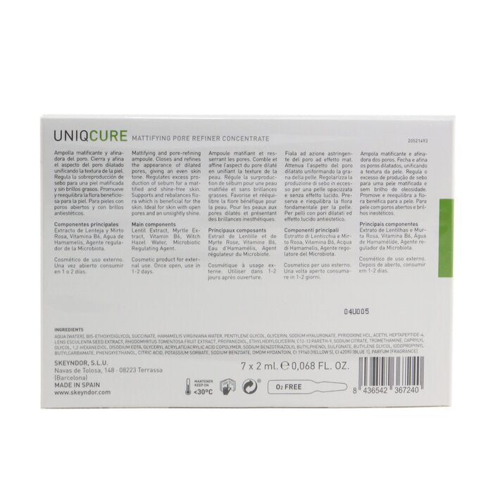 SKEYNDOR Uniqcure Mattifying Pore Refiner Concentrate (For Skin With Open Pres & An Unsightly Shine) 7x2mlx0.068oz