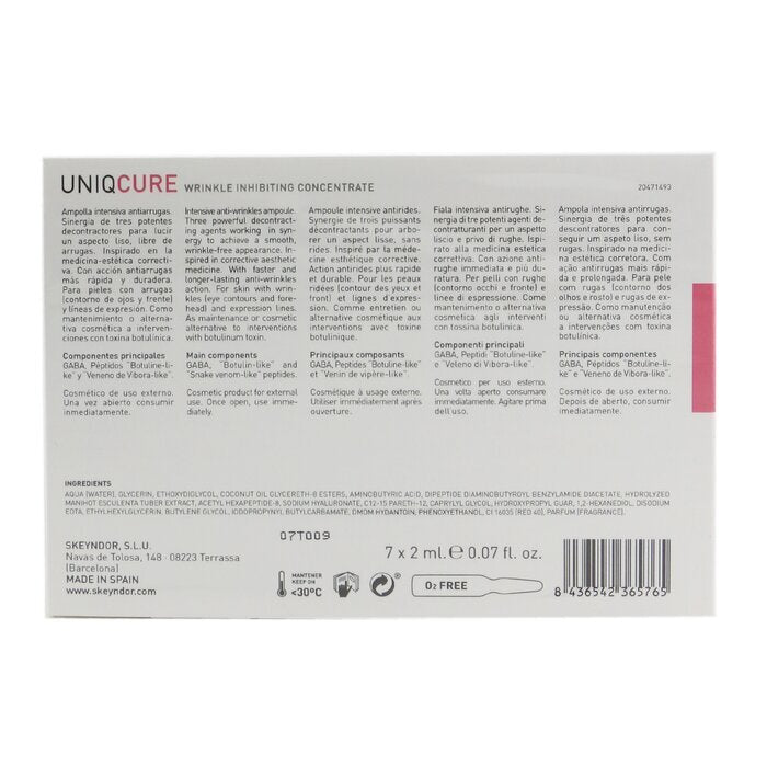 Skeyndor Uniqcure Wrinkle Inhibiting Concentrate Set 7x 2ml 14ml