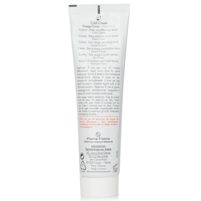 Avene Cold Cream For Ver Dry Sensitive Skin 100ml