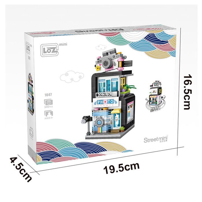 LOZ Street Series - Photo Shop Building Bricks Set 19.5x16.5x4.5cm