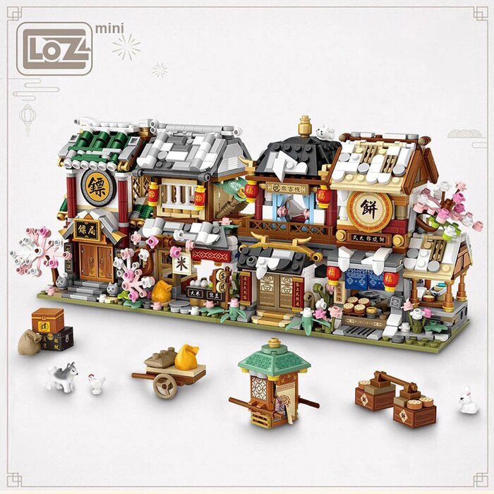 LOZ Ancient China Street Series - Rice Shop Building Bricks Set 22 x 19 x 5 cm