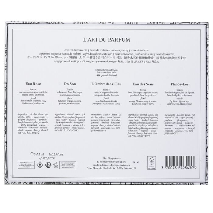 Diptyque Discovery Set (5x Eau De Toilette) 5x7.5ml/0.25oz