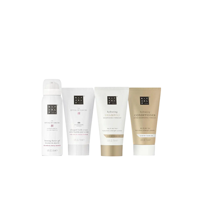Rituals Sakura Body & Hair Travel Set Foaming Shower Gel 50ml/conditioner 70ml/shampoo 70ml/whipped Body Cream 70ml 260ml