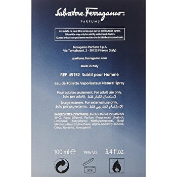 Salvatore Ferragamo Subtil Pour Homme Eau De Toilette 100ml