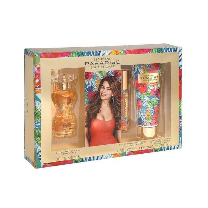 Sofia Vergara Tempting Paradise Woman Set Eau De Parfum 30ml+ Eau De Parfum 10ml Roll-on & Shimmer Bl 100ml
