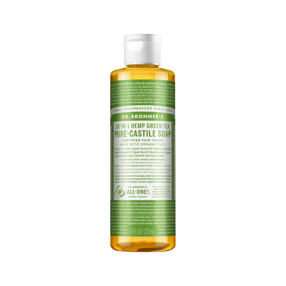 Dr. Bronner's Pure-Castile Soap Liquid (Hemp 18-in-1) Green Tea 237ml