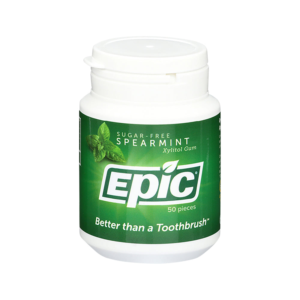 Epic Xylitol (Sugar-Free) Gum Spearmint 50 Piece Tub