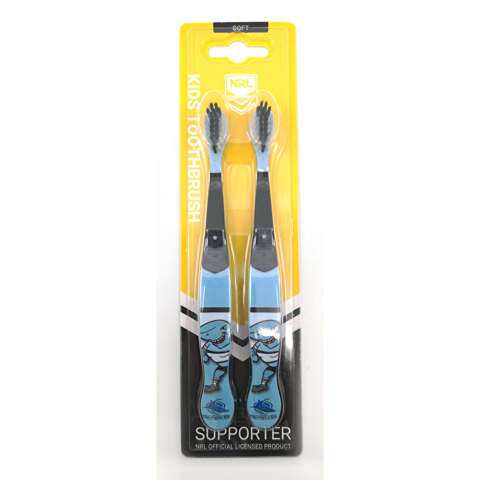 Nrl Mascot Kids Toothbrush - Sharks Cronulla 2 Pack