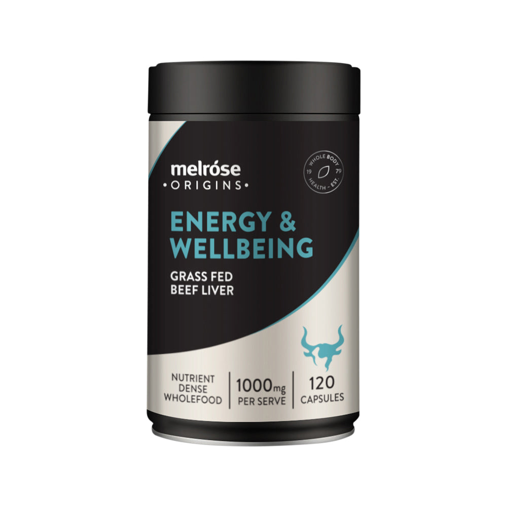 Melrose Origins Energy & Wellbeing (hígado de res alimentado con pasto, 1000 mg) 120 c