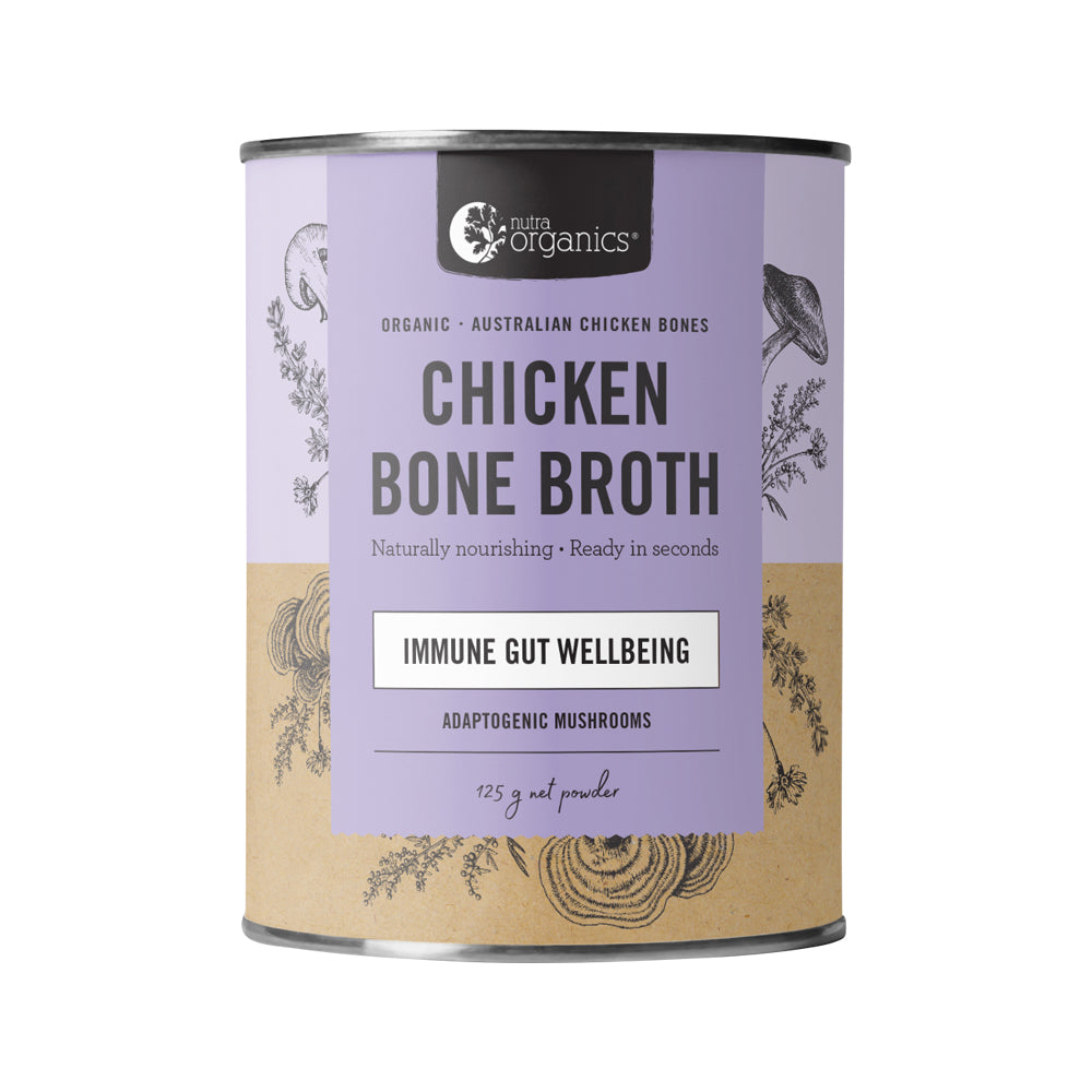 Nutra Organics Organic Bone Broth Chicken Adaptogenic Mushrooms 125g