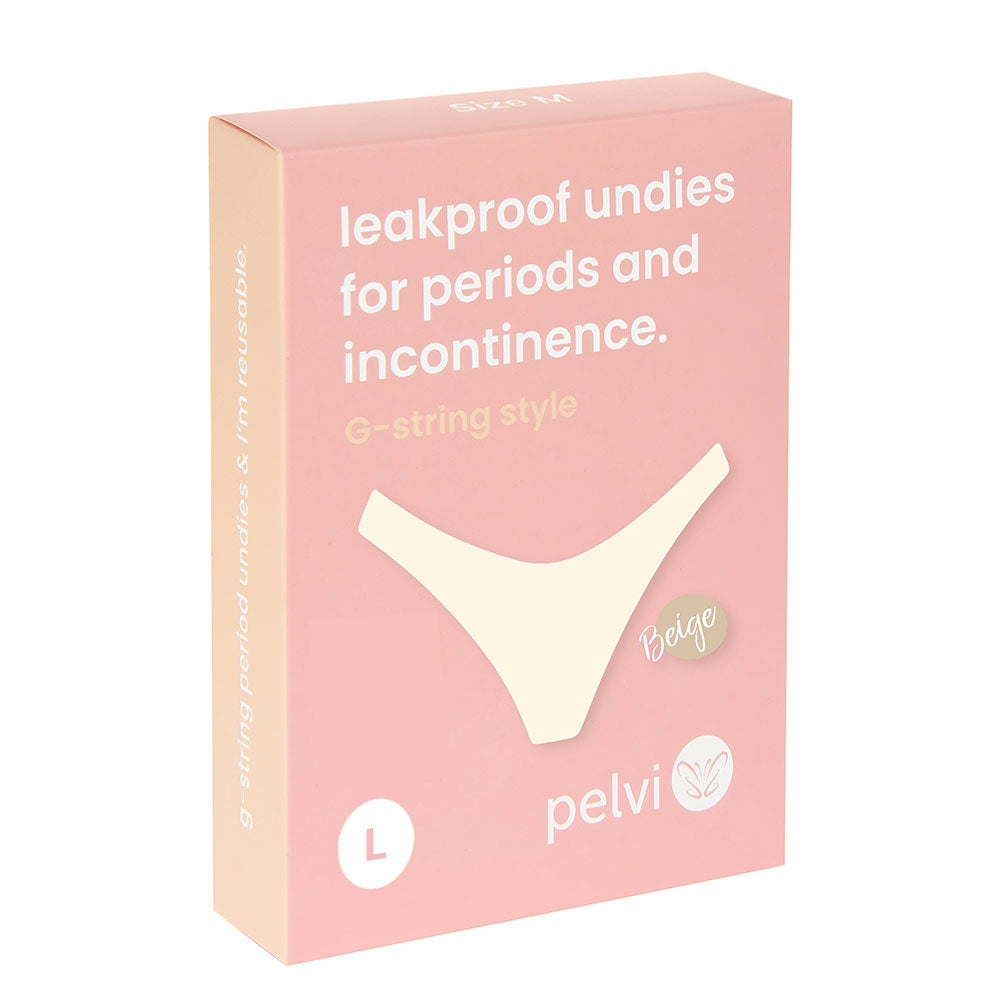 Pelvi Ropa interior a prueba de fugas Tanga beige L