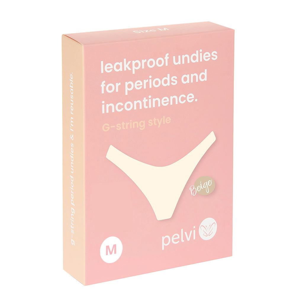 Pelvi Leakproof Underwear G-String Beige M