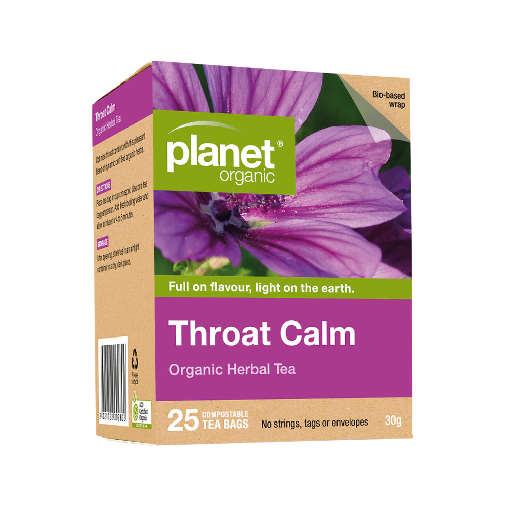 Té de hierbas orgánico calmante para la garganta Planet Organic x 25 bolsitas de té