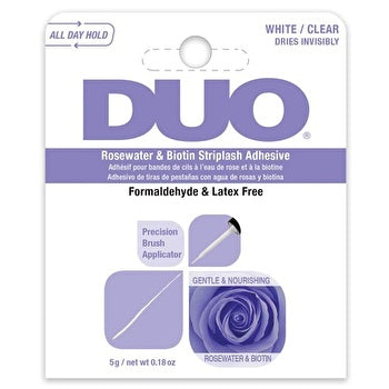 Ardell Duo Rosewater & Biotin Striplash Adhesive - Glue For False Eyelashes With A 5 G Brush