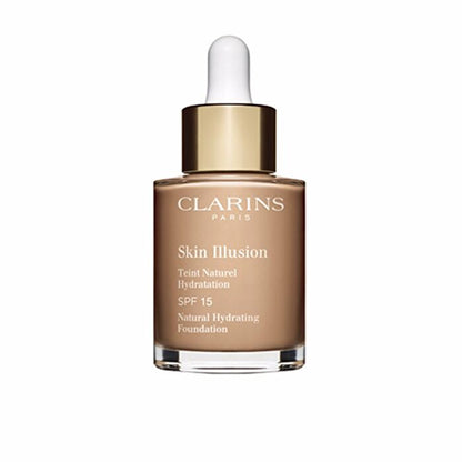 Base de maquillaje hidratante natural Skin Illusion de Clarins con FPS 15, nº 108 Sand, 30 ml/1 oz