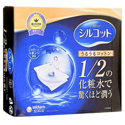 Unicharm Silcot Sponge UruUru Touch Facial Cotton 40pcs