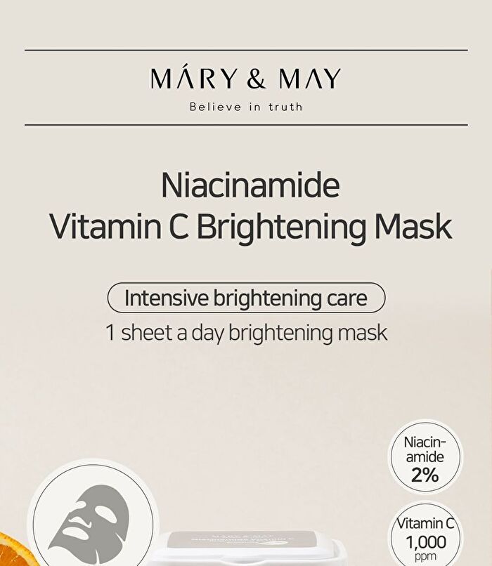 Mary & May Niacinamide Vitamin C Brightening Mask 30 Pieces 30piece