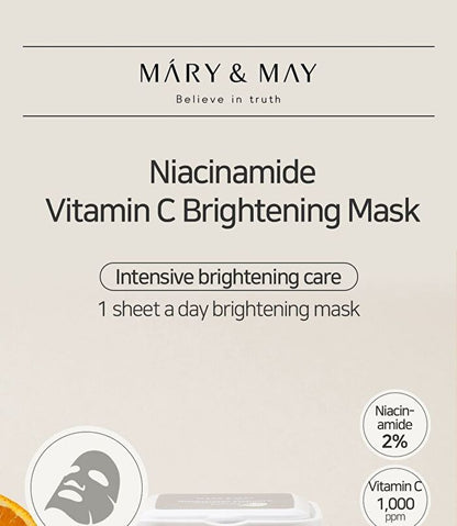 Mary & May Niacinamide Vitamin C Brightening Mask 30 Pieces 30piece