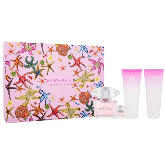 Versace Bright Crystal Gift Set Eau De Toilette 90ml Body Lotion 100ml Crystal Bright Bright Crystal Shower Gel 100ml And Miniatures Bright Cr 90ml