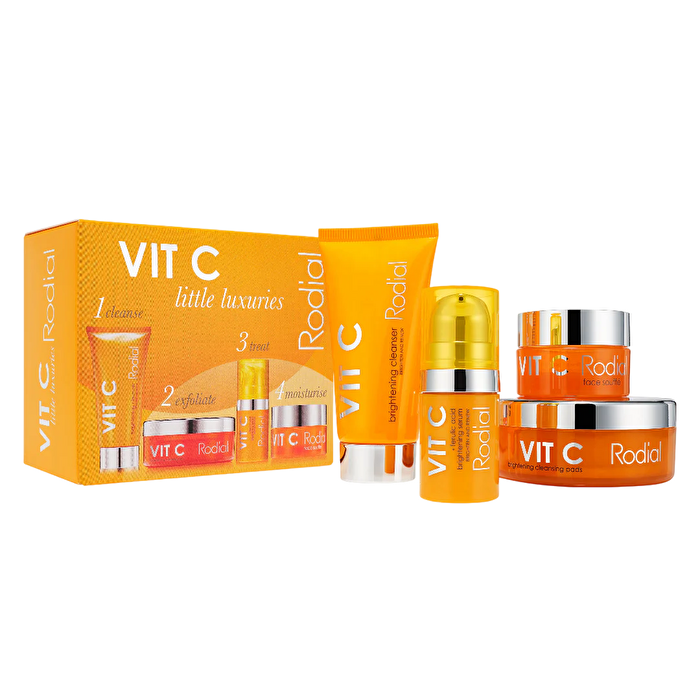 Rodial Vit C Little Luxuries Set Serum 5ml/cleanser 20ml/face Souffle 15ml/20 Pads 40ml