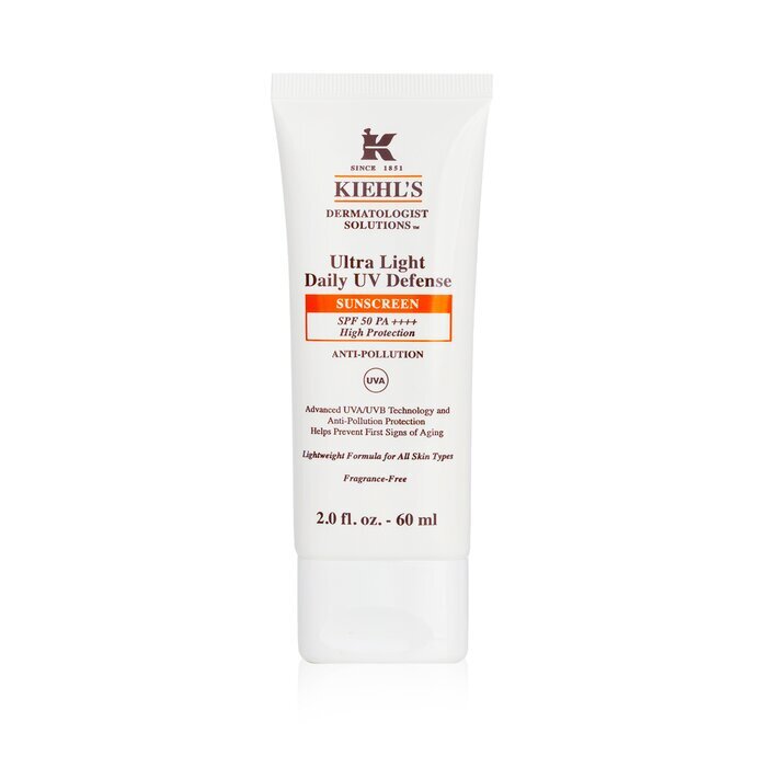 Kiehl's D.s. Ultra Light Daily Uv Defense Sunscreen Spf50 Anti-pollution For All Skin Types 60ml