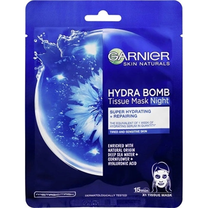 Garnier Moisture Bomb Night-time Face Tissue Mask - Moisturizing Regenerating Night Textile Mask 32.0g